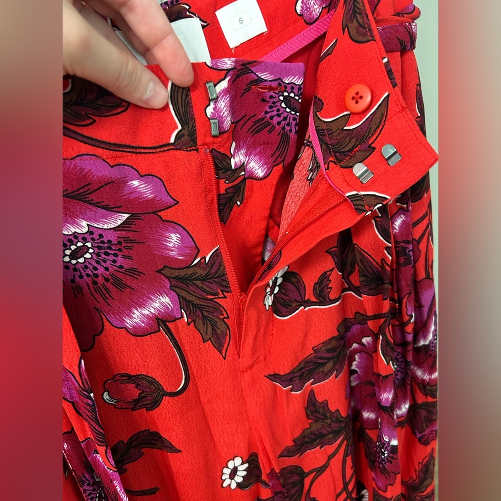 Anthropologie Wide-Leg Floral Pants Sz 6 - Picture 9 of 14